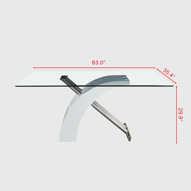 Rectangular Glass Top Dining Table