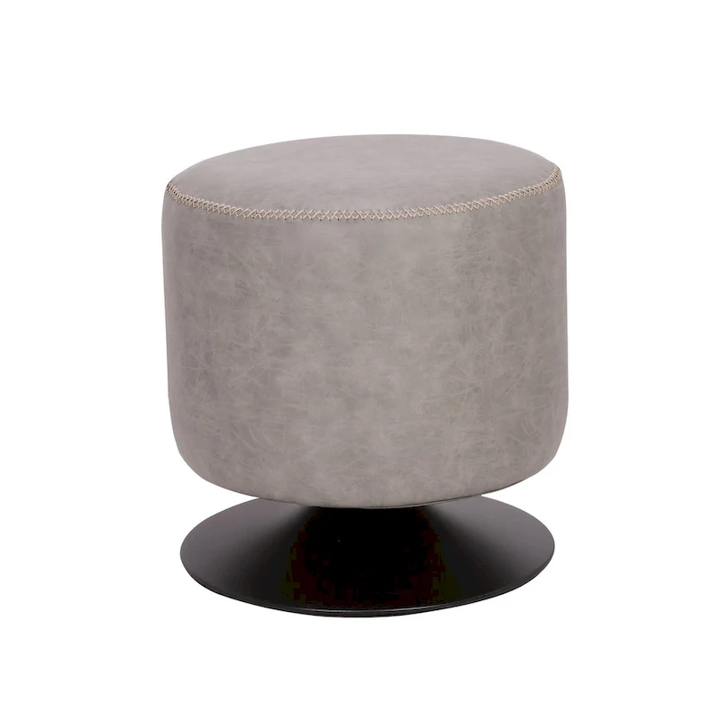 5305 Round Vintage Upholstered Ottoman