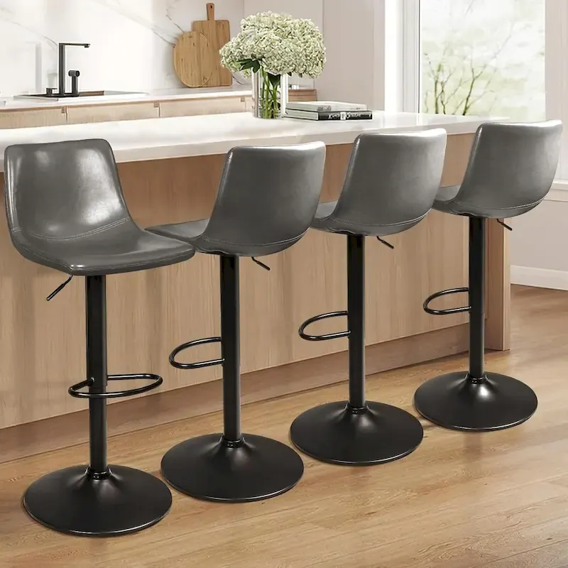 Bossin Bar Stools Set of 2 Height Adjustable,Swivel Counter Height Bar Stools with Back