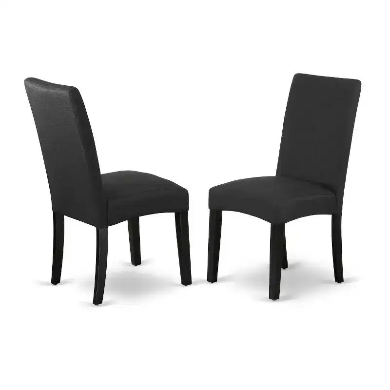 HomeStock 5-Piece Round Black and Cherry Finish Solid Wood Top Dining Table with 4 Parson Chair