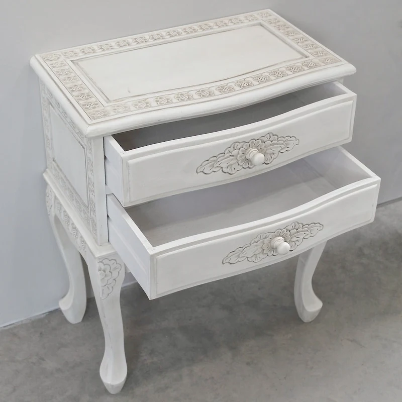 Windsor Carved 2-Drawer End Table