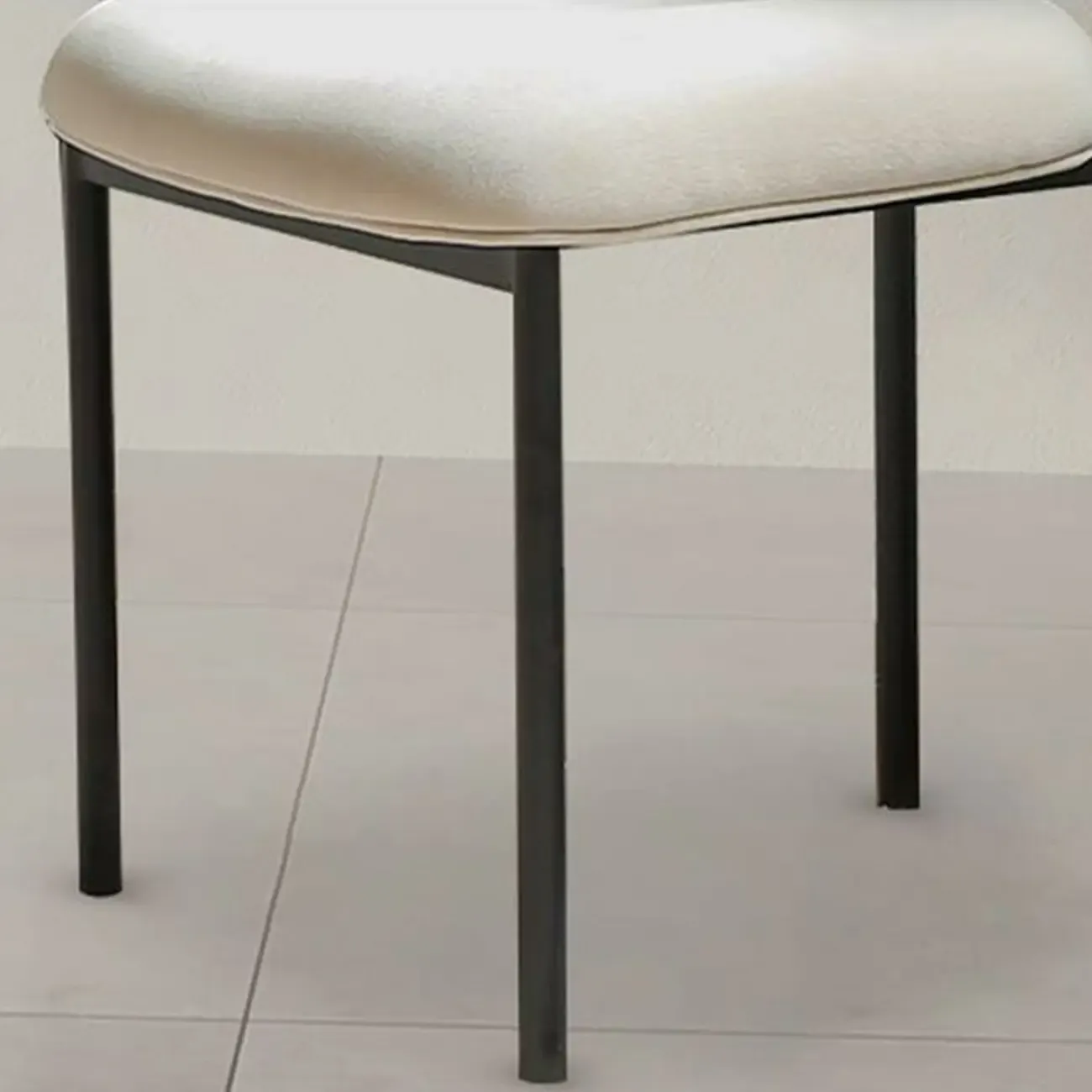 Upholstered Metal Legs Open Back Dining Chair