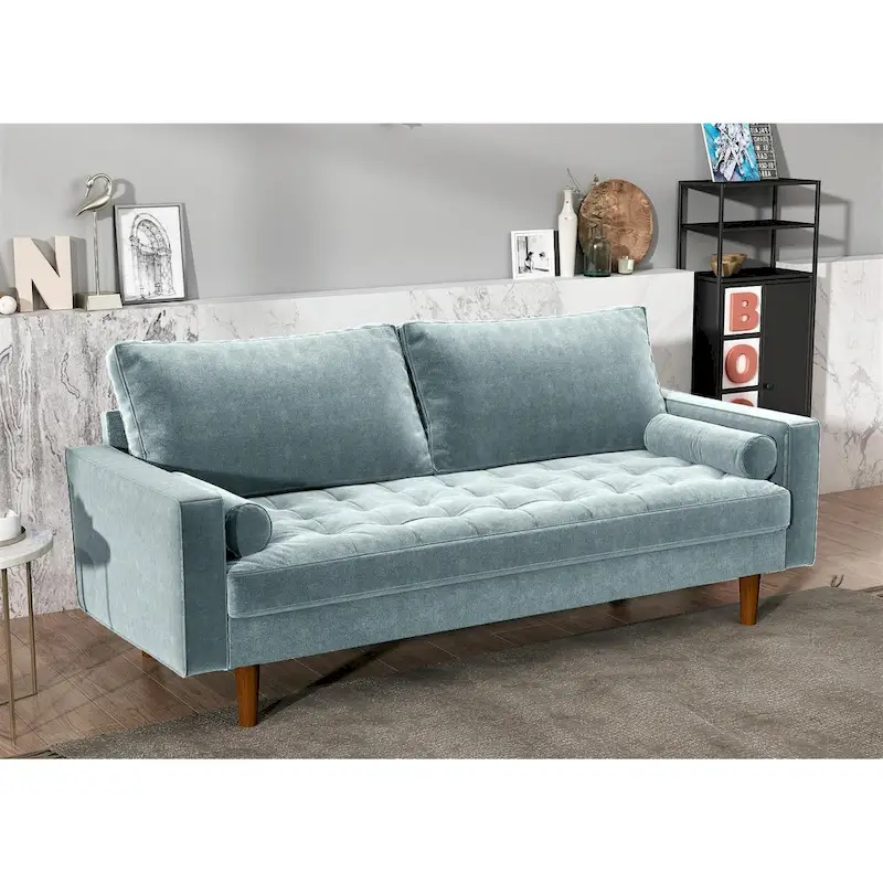 Luis Mid-century Modern Tufted Velvet Sofa