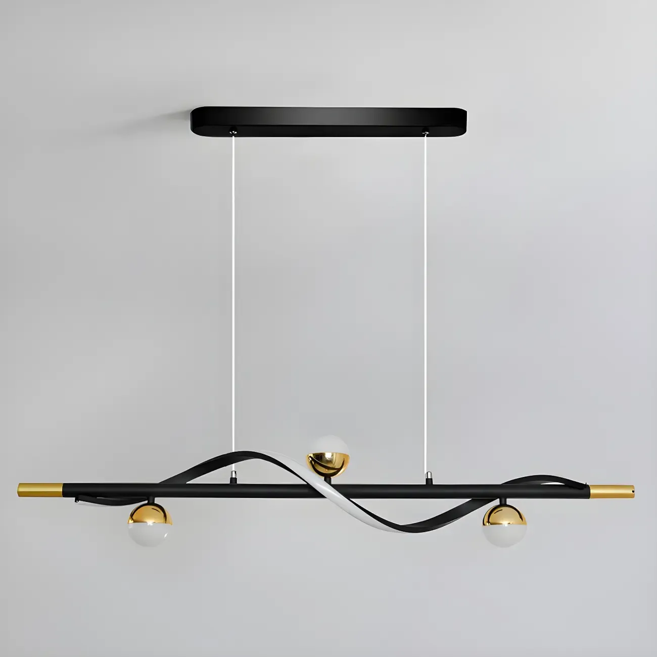 Modern Black Metal Acrylic 4-Light LED Dimming Pendant Light