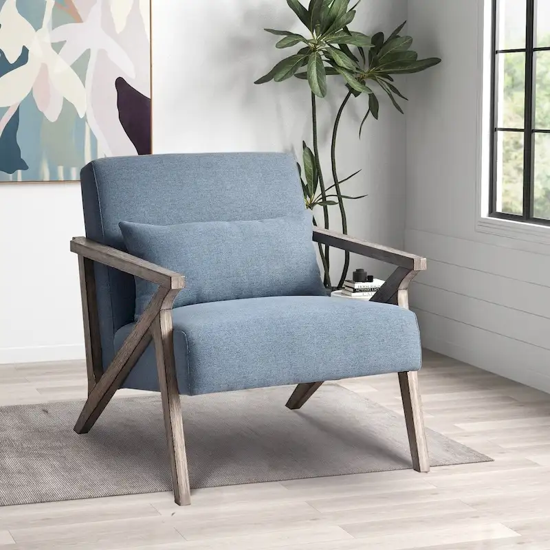 Accent Armchair Solid Hardwood Upholstered