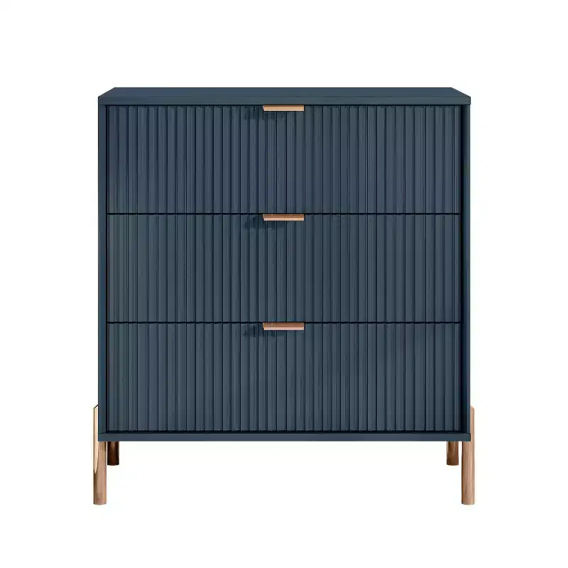 Festivo 4pc Modern Elegance Bedroom Chest and 6 Drawer Dresser and 3 Drawer Nightstands Set