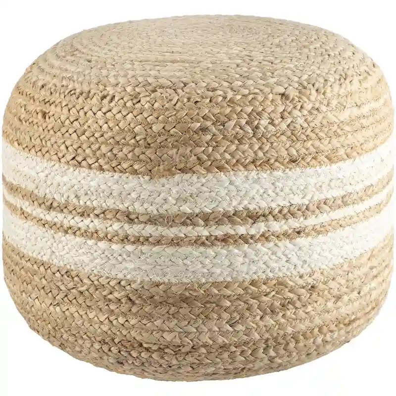 Livabliss Mallows Farmhouse Stripe Pouf
