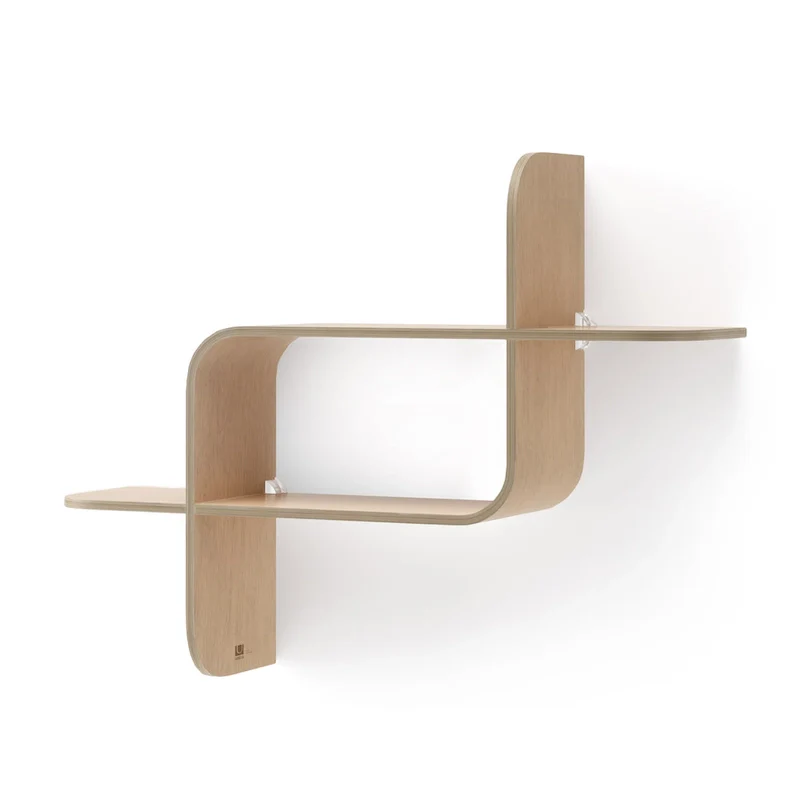 Geometric Bentwood Wall Shelf