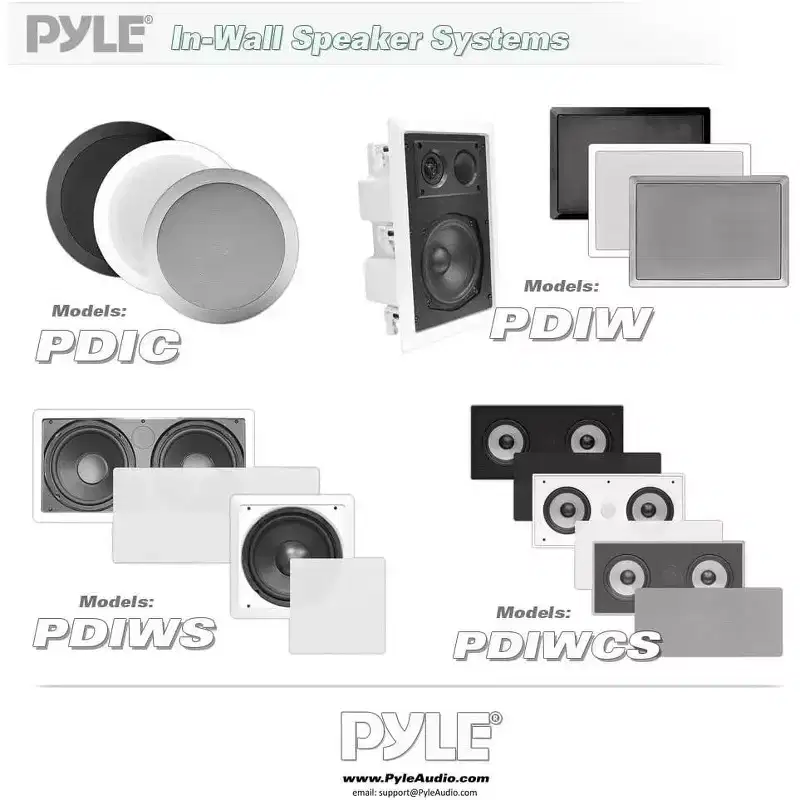 Pyle 8 Ceiling Wall Mount-Pair Of 2-Way Mid Bass Woofer Speaker - White