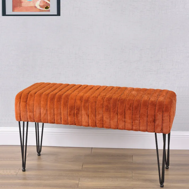 Serenta SuperMink Fauxfur Ottoman Bench