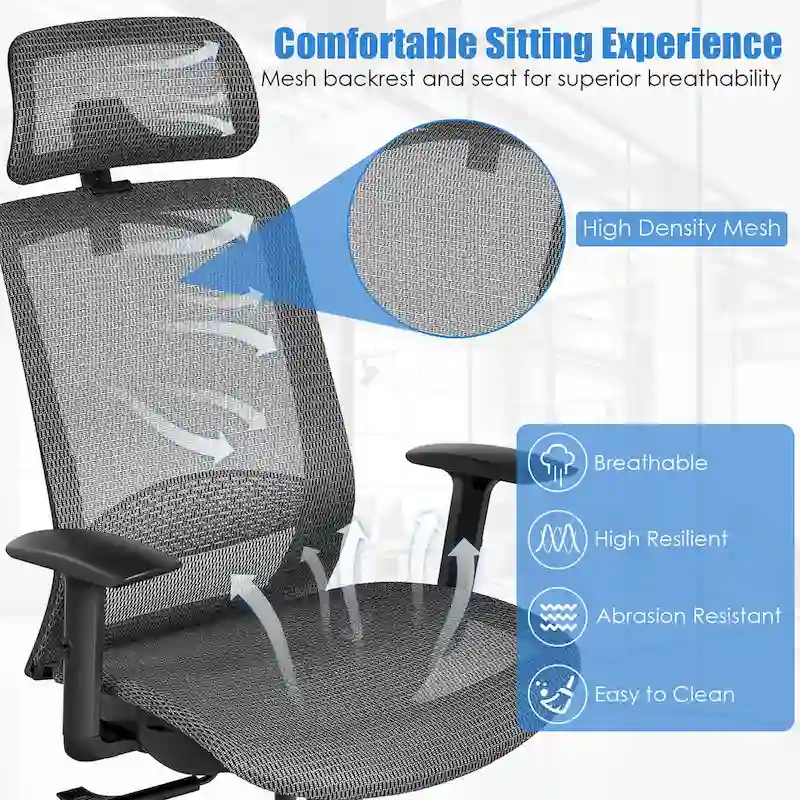 Costway Ergonomic High Back Mesh Office Chair Recliner Task Chair - See Details