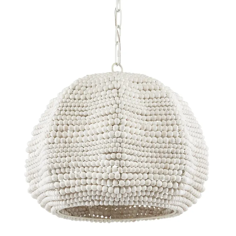 Currey & Company Octavia White Pendant - 16 h x 19 dia