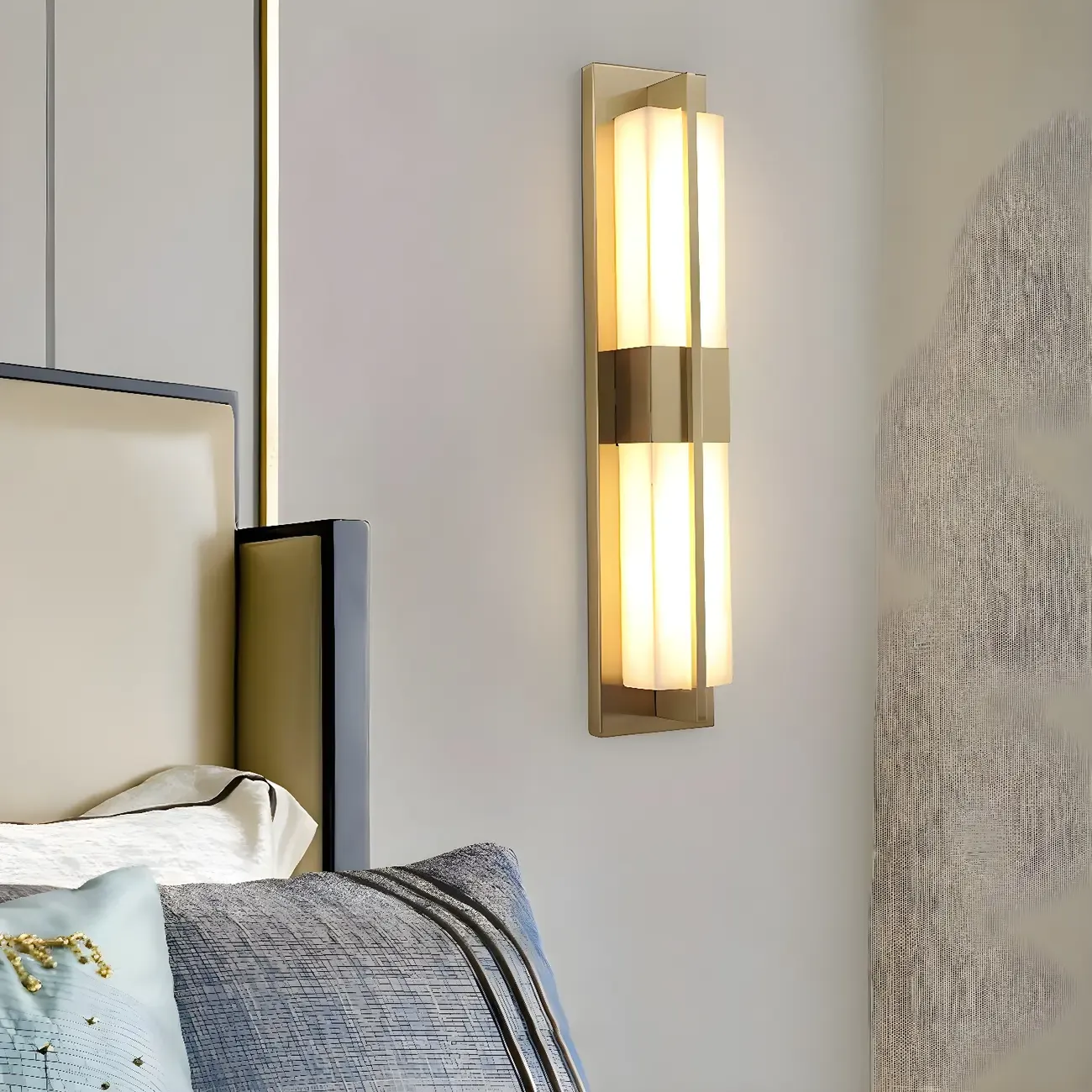 Modern Stone Up Down LED Wall Sconce for Bedroom