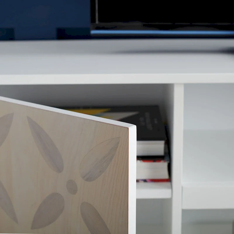 SAFAVIEH Krysta 3 Shelf Patterned Media Stand - 54 W x 15 D x 22 H - 54Wx15Dx22H