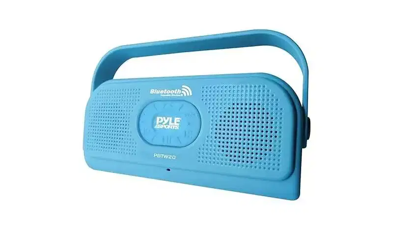 Pyle Portable IPX7 Waterproof Shower Speaker - Outdoor Wireless Bluetooth, (Blue)
