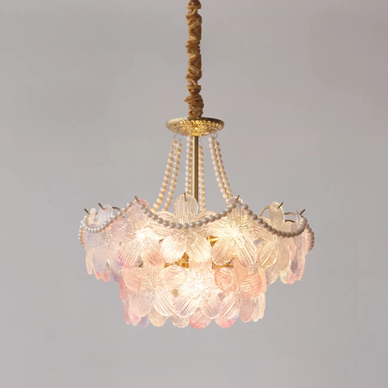 Modern Tier Round Flower Crystal Chandelier