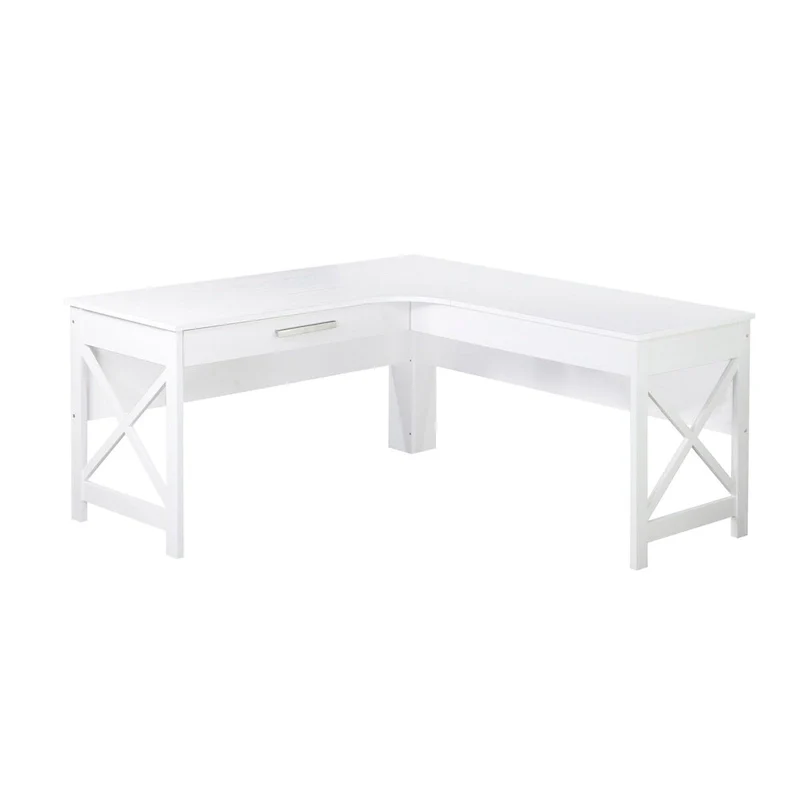 Modern Farmhouse L-Shaped Desk with Drawer