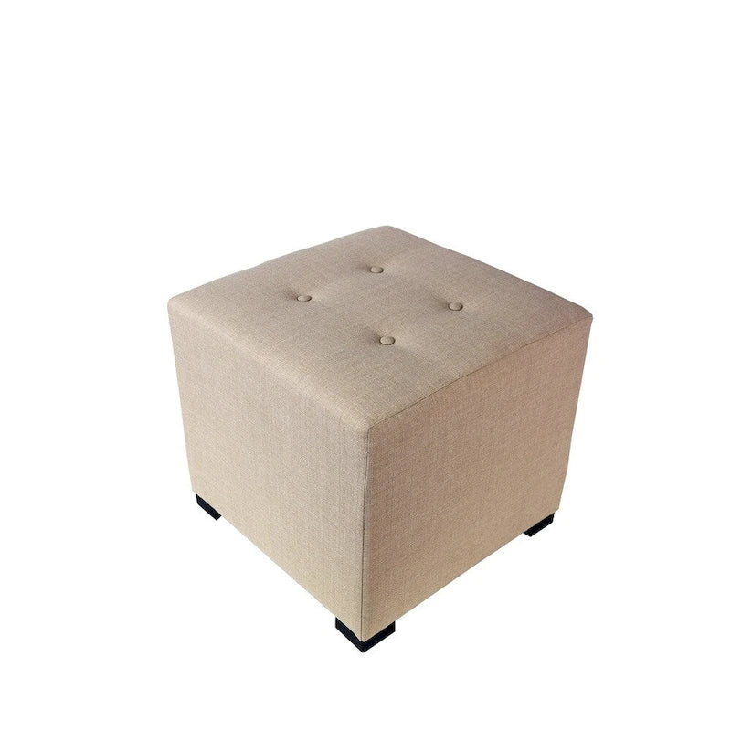 MJL Furniture Solid 4 Button Tufted Square Ottoman