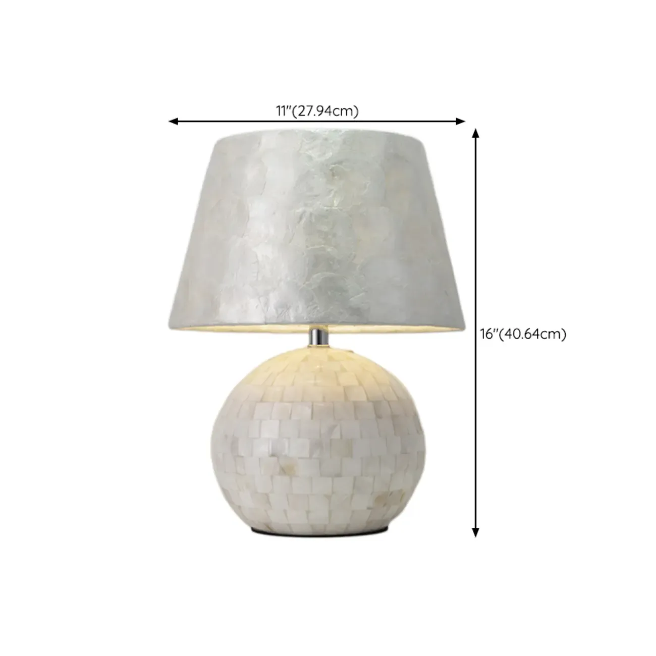 Modern Shell Table Lamp with Geometric Shade
