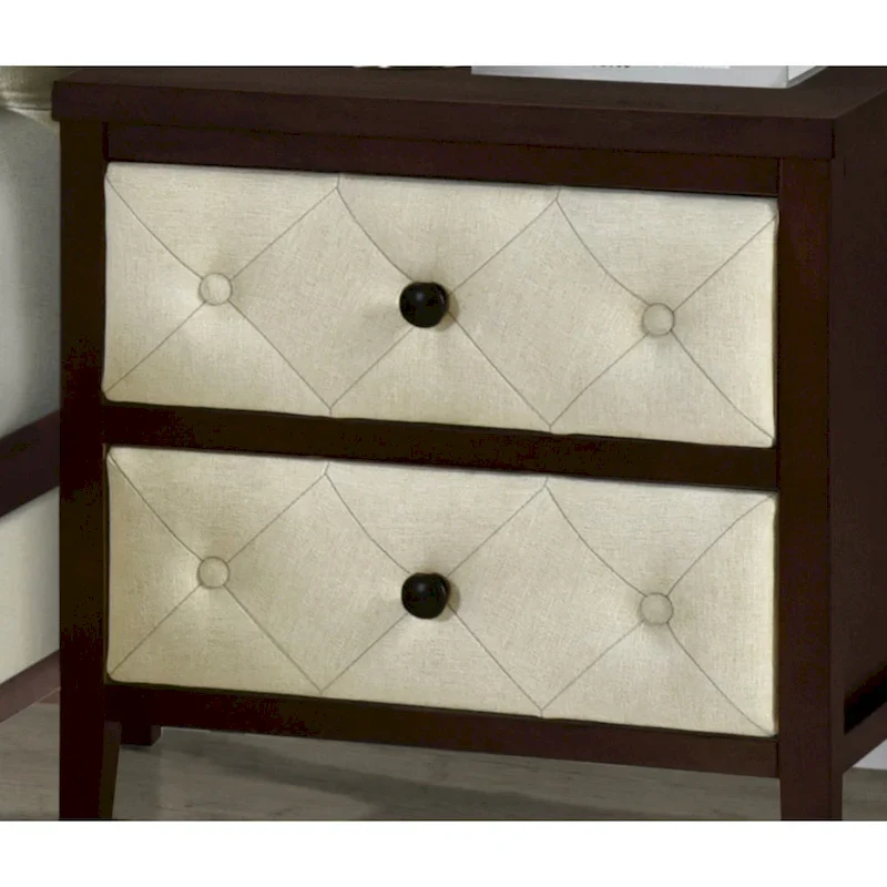 Beautiful Finish Nightstand 1pc Designed Drawers Fronts Modern Bedroom Furniture