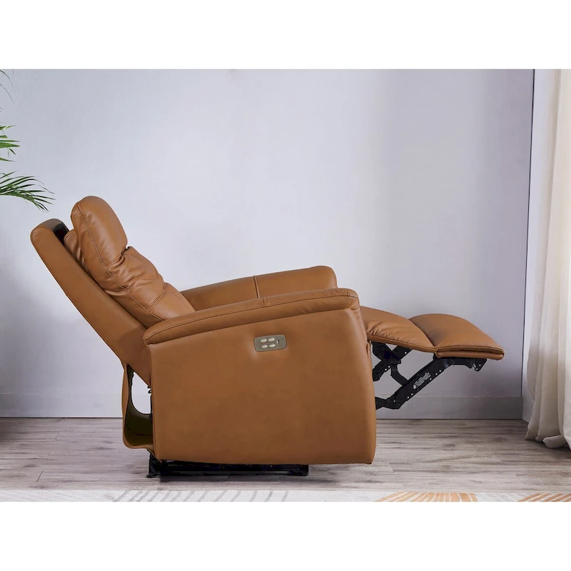 Hydeline Logan Power Headrest Top Grain Leather Recliner Chair