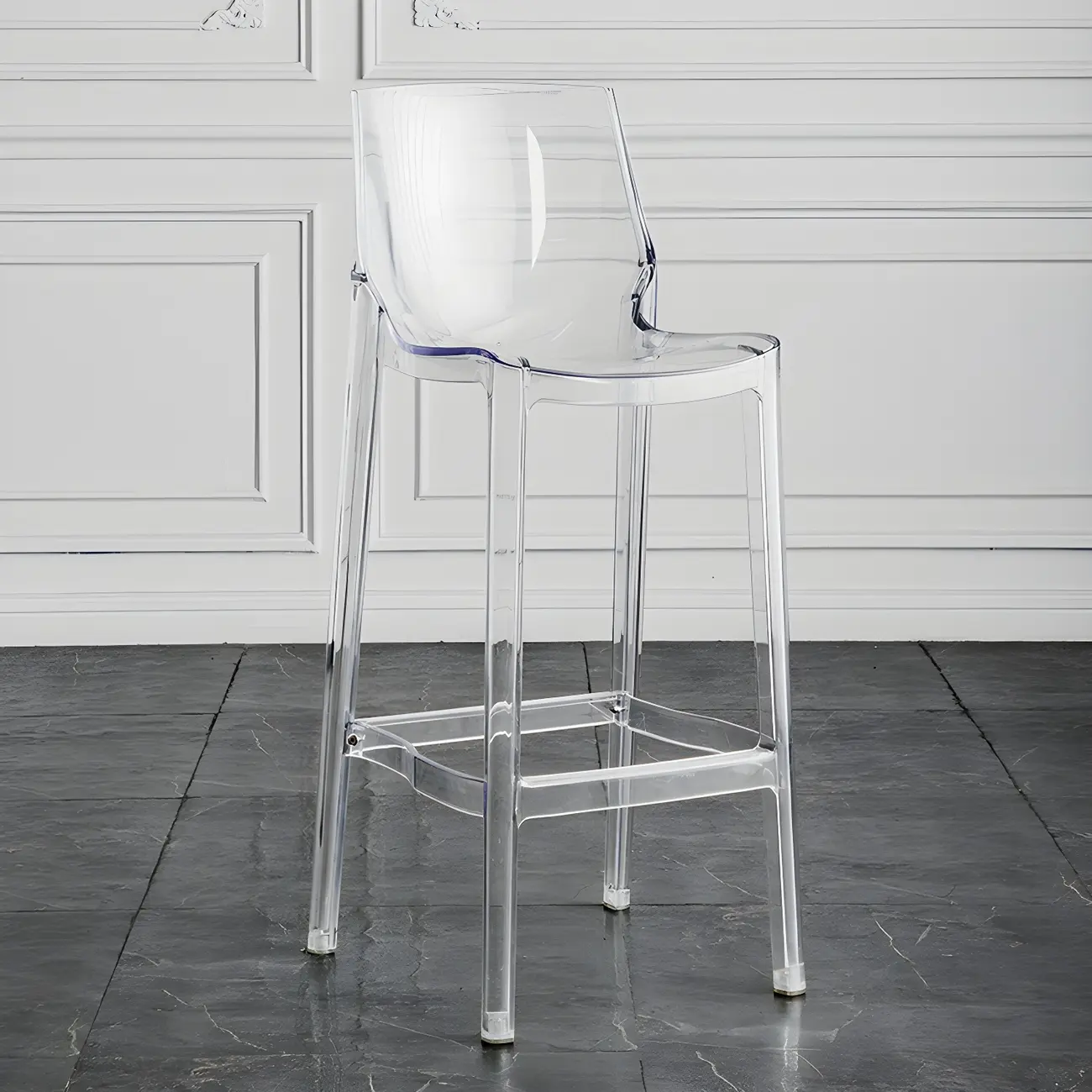 Modern Acrylic Transparent Chic Rectangle Durable Bar Stool