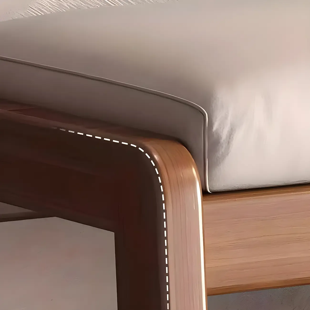 Entryway Solid Wood Cushioned Trapezoid Shoe Bench