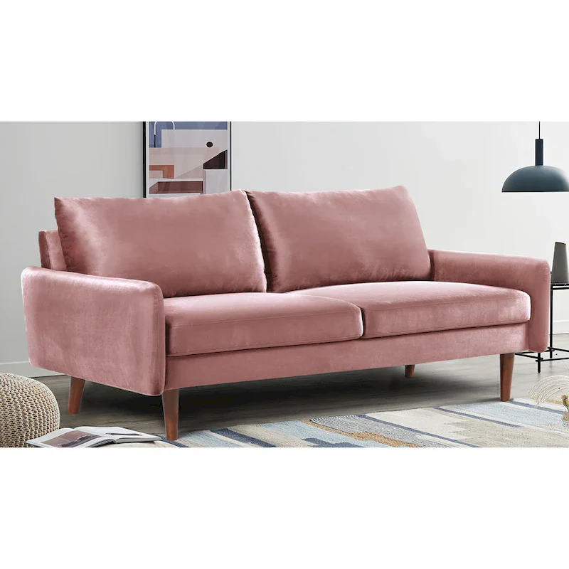 US Pride Furnitirue 70W Tapered-Leg Velvet Sofa