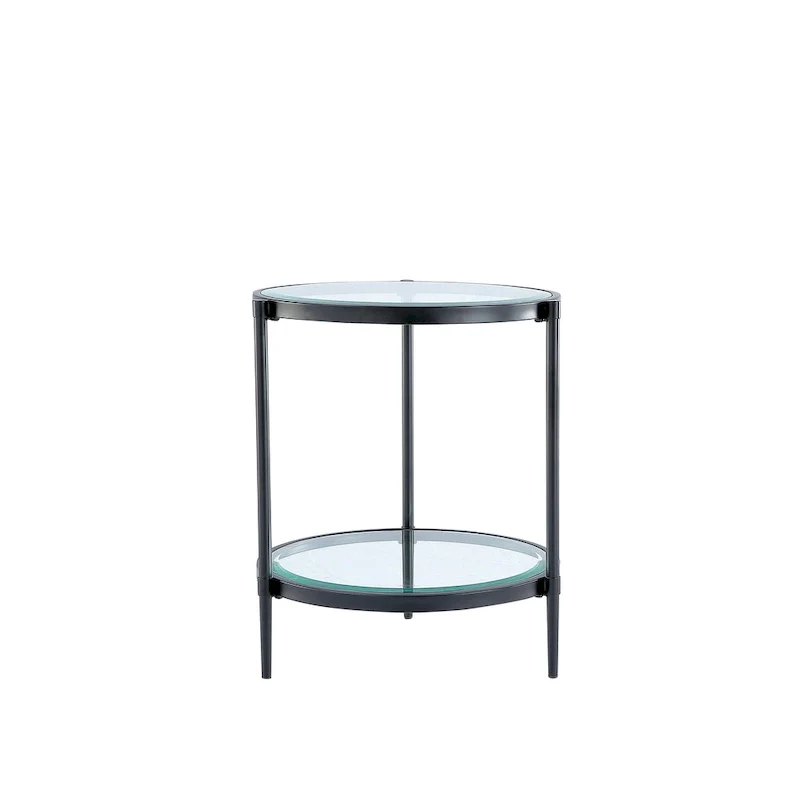 Tempered Glass Small Round End Table