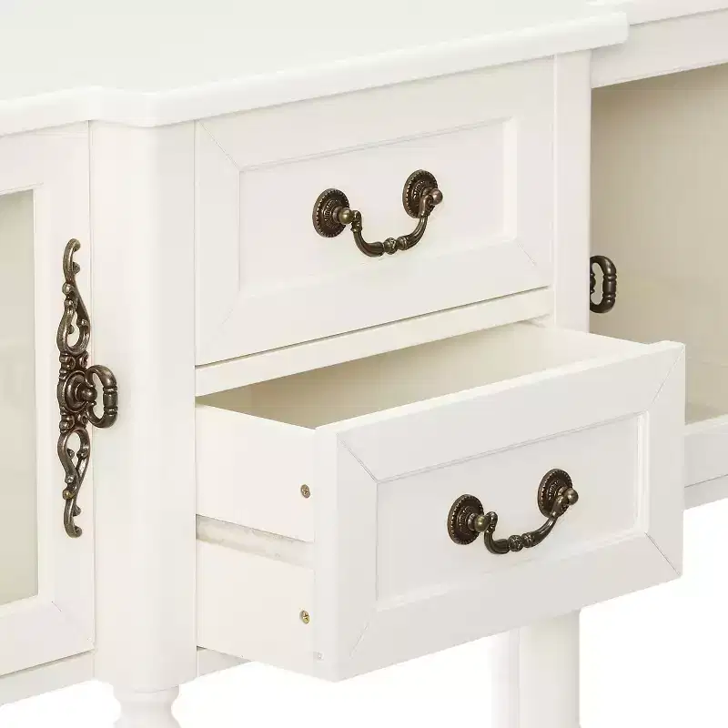 Kings Brand Furniture Wood Buffet Sideboard Cabinet Console Table, Cream White