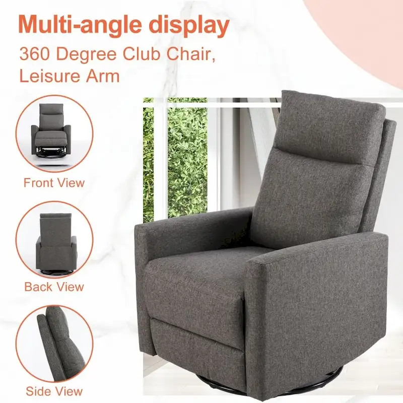 Manual Recliner Chair Winback Fabric Single Sofa