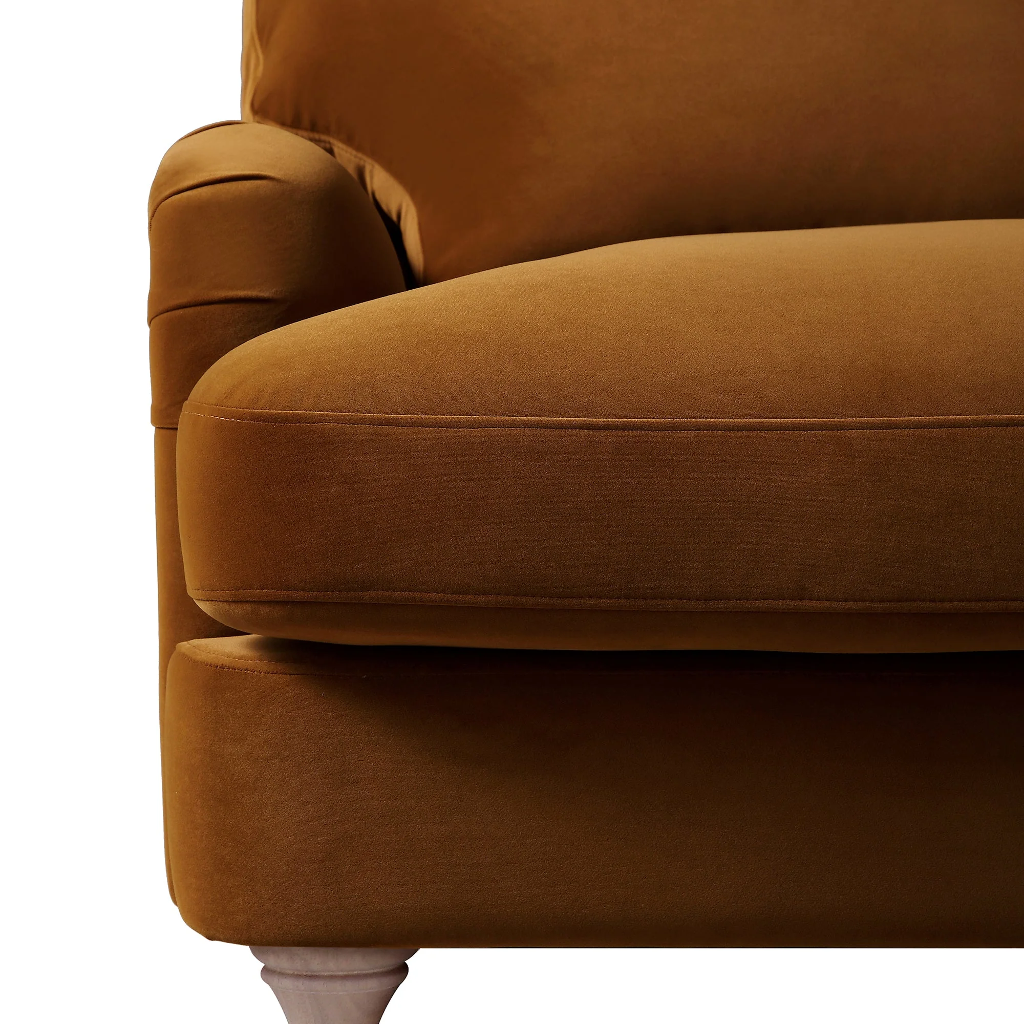 Cinnamon Velvet Sofa, 1-Seater