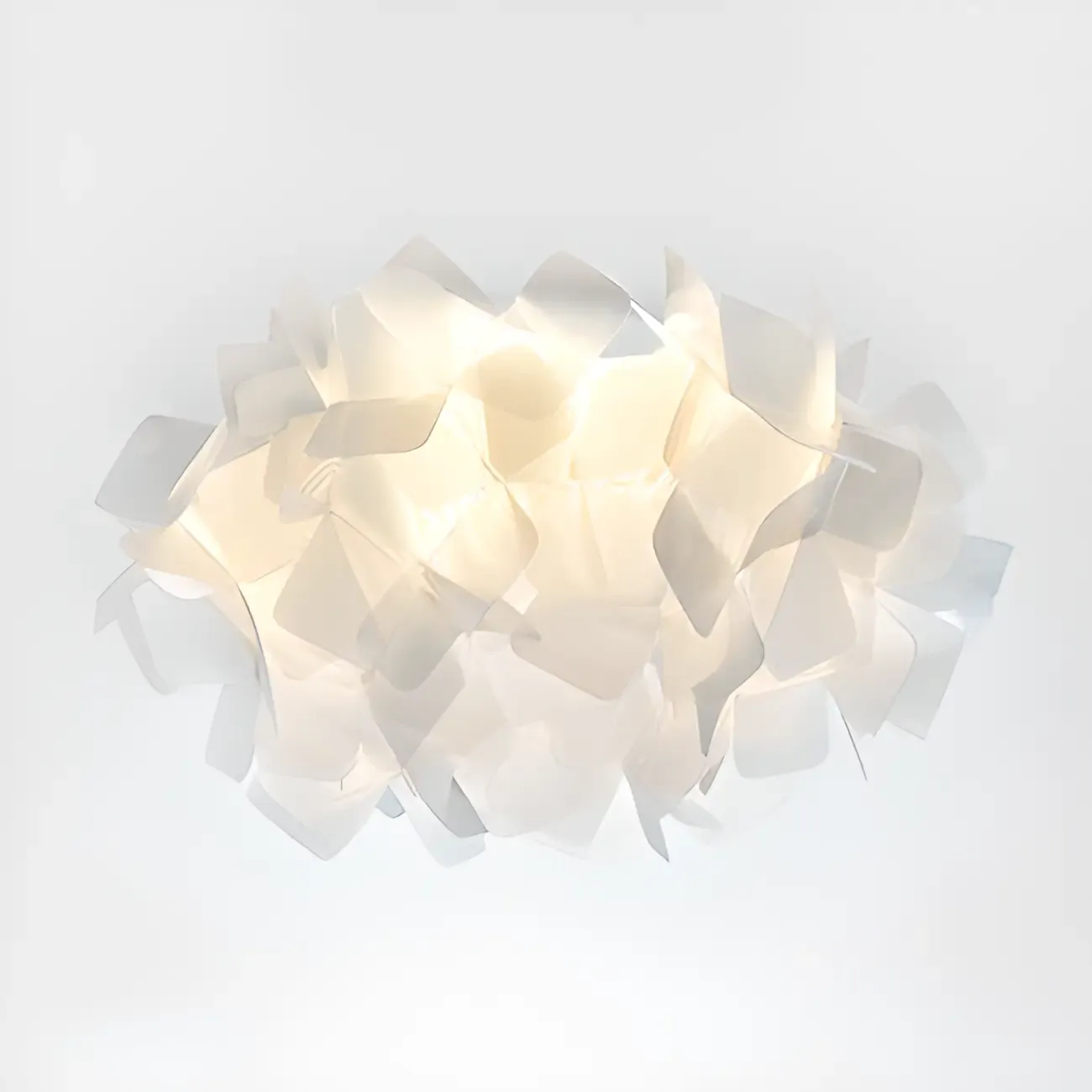 Art Deco White Geometric Plastic LED Flush Mount Ceiling Light