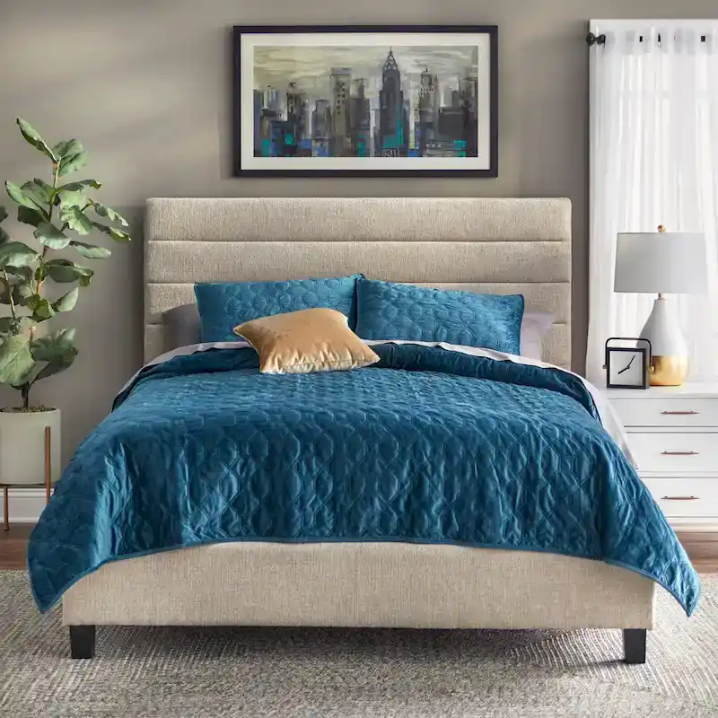 Lifestorey Raquel Channel Back Queen Upholstered Bed