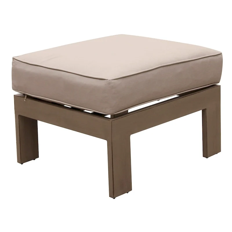 Katalla Outdoor Ottoman with Cushion by Havenside Home - (w) 25.98 in. x (h) 11.81 in. x (d) 25.98 in.