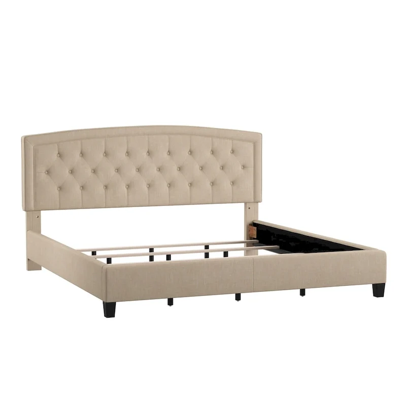 Fontana Adjustable Diamond-tufted Arched Back Bed by