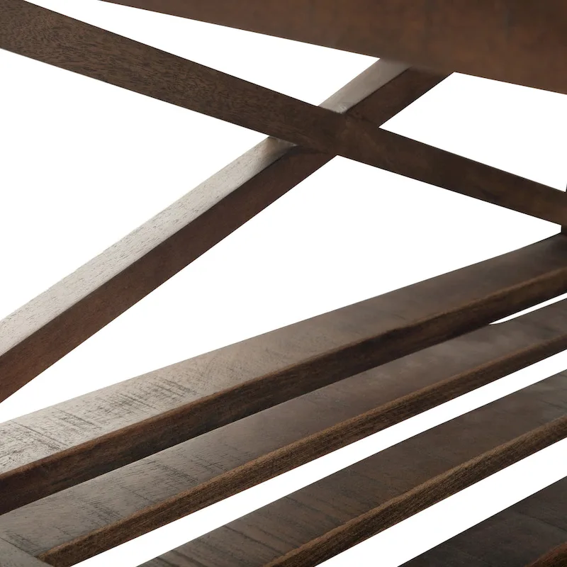 WYNDENHALL Barrie SOLID MANGO WOOD and Metal 32 inch Wide Square Industrial Coffee Table in Distressed Dark Brown - 32 x 32 x 18