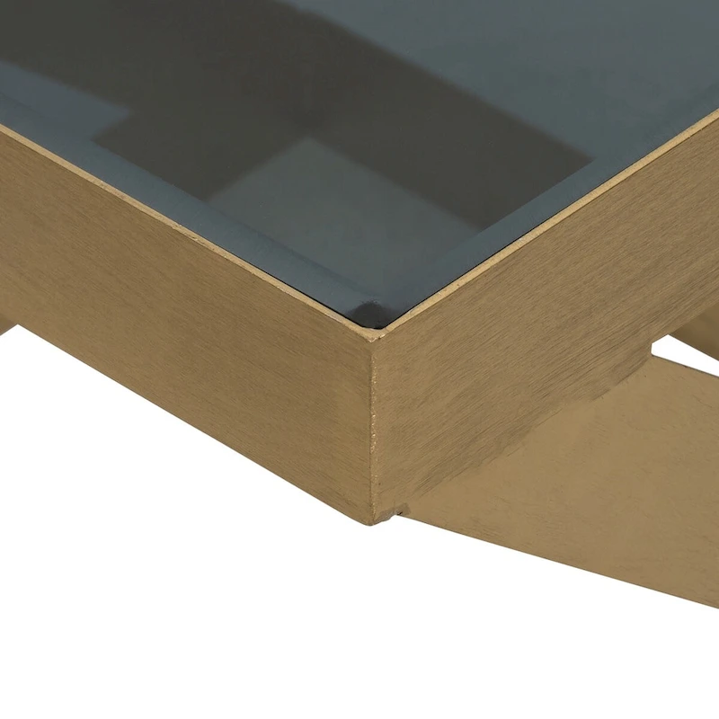 Sagebrook Home Modern Glam 20 Metal and Glass Gold and Black Side Accent Table - 22 x 22 x 20