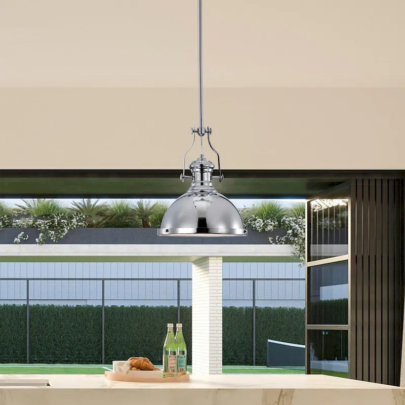 Didia 1-Light 13-Inch Chrome Dome Pendant