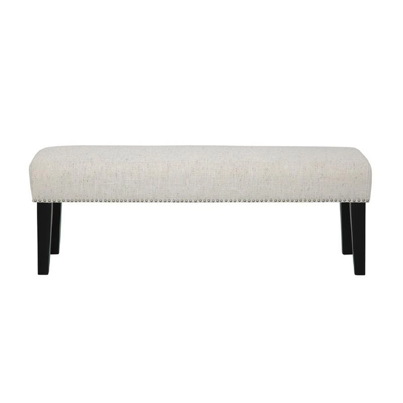 Grafton Home Miley Upholstered Accent Bench w/ Nailhead Trim