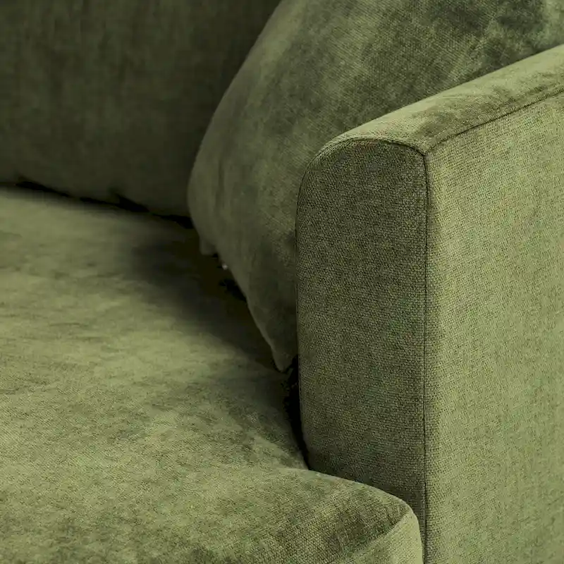 Poly & Bark Lucerne Sectional with Extra-Wide Chaise in Distressed Green Velvet