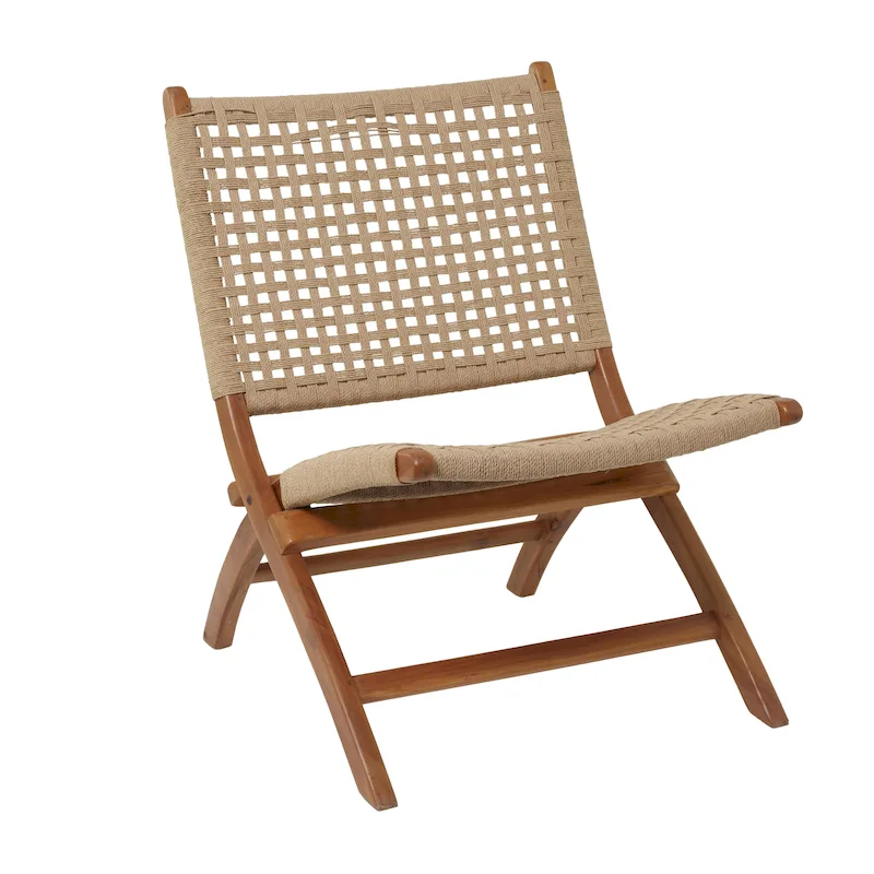 Handmade Woven Wood Accent Chair – Brown or Black