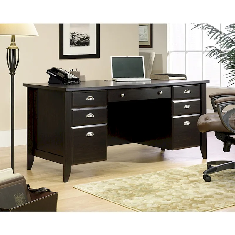 Executive Office Desk, Shoal Creek Style, Storage Drawers, Home Office Furniture