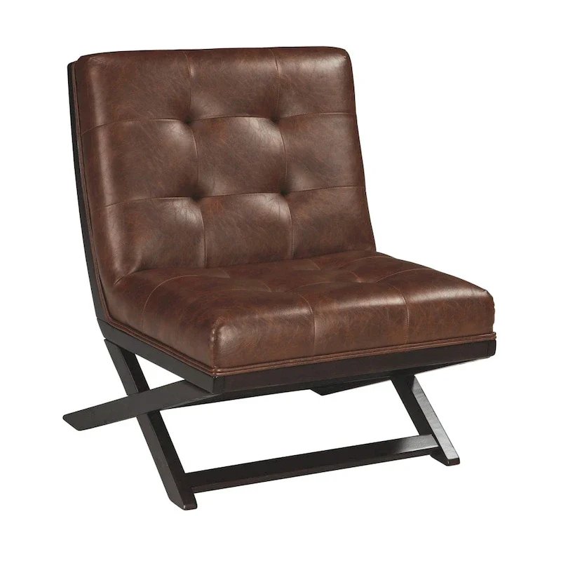 Casual Faux Leather Accent Chair