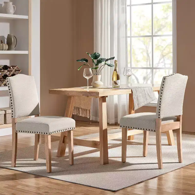 Yaheetech 2Pcs Upholstered Kitchen Chairs for Living Room Dining Room
