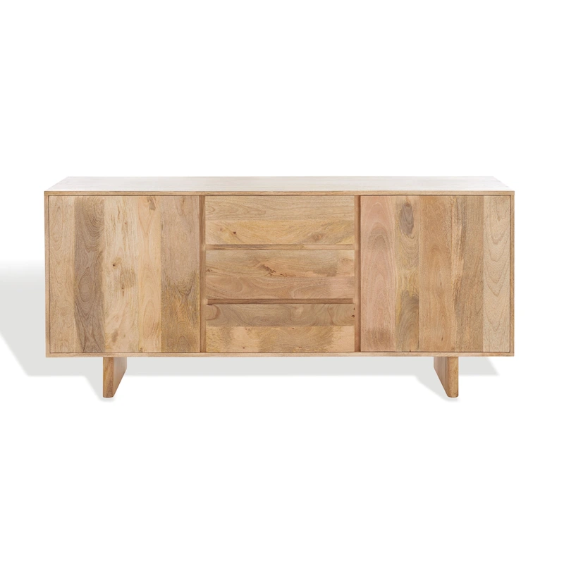 SAFAVIEH Couture Zhanat Natural Wood Sideboard - 63 W x 18 D x 29 H - 63Wx18Dx29H