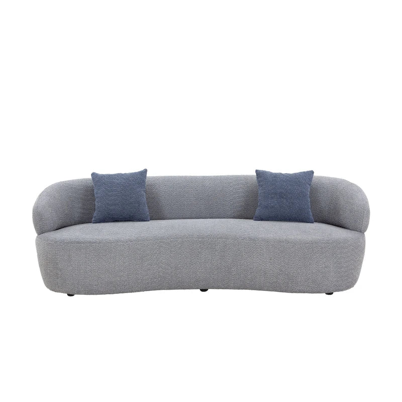 86.61in 3 Seater Modern Curved Upholstered Fabric Sofa Courch