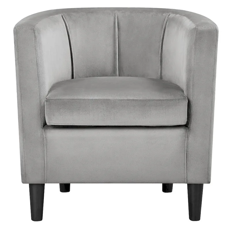 Modern Barrel-shaped Chair Upholstered Velvet Club Chair