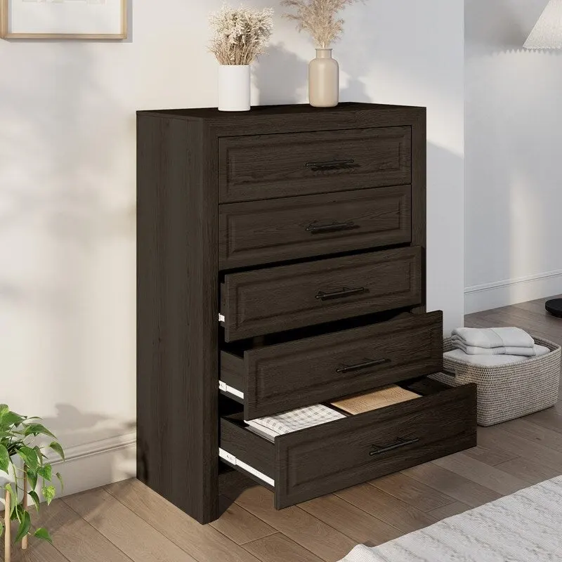 Elegant MDF 5-Drawer Dresser with Wood-Like Finish