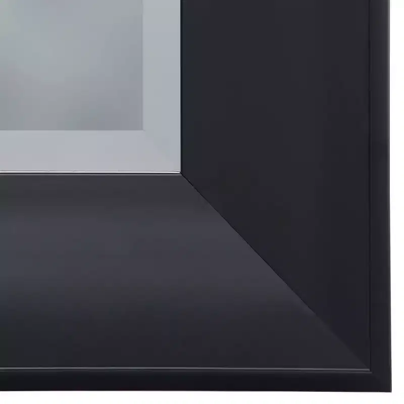 Decorative Wall Mirror with Beveled Edge Black Finish - Yosemite Home Decor: Modern Style, Wall Mount, No Assembly Required